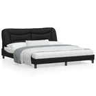 Bed frame without mattress "Hvar" faux leather black 180x200 cm