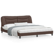 Bedframe kunstleer bruin 180x200 cm