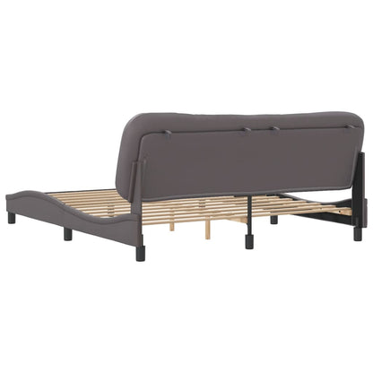 Bedframe Met Hoofdbord Kunstleer Grijs 180X200 Cm