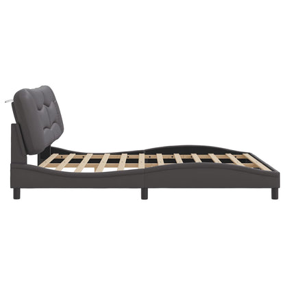 Bedframe Met Hoofdbord Kunstleer Grijs 180X200 Cm