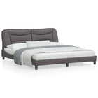 Bed frame without mattress "Hvar" faux leather grey 180x200 cm