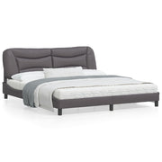 Bedframe 180x200 cm kunstleer grijs