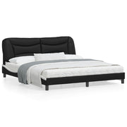 Bedframe 180x200 cm kunstleer zwart wit