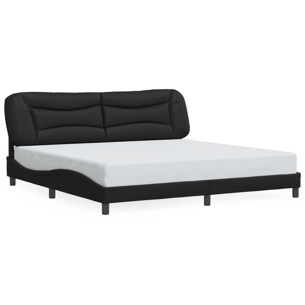 Bedframe Met Hoofdeinde Kunstleer 200 x 200 cm Zwart