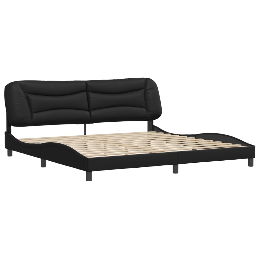 Bedframe Met Hoofdeinde Kunstleer 200 x 200 cm Zwart