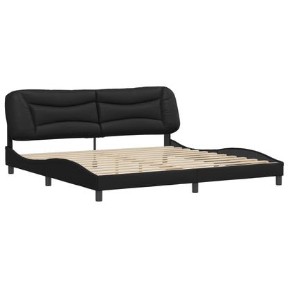 Bedframe Met Hoofdeinde Kunstleer 200 x 200 cm Zwart