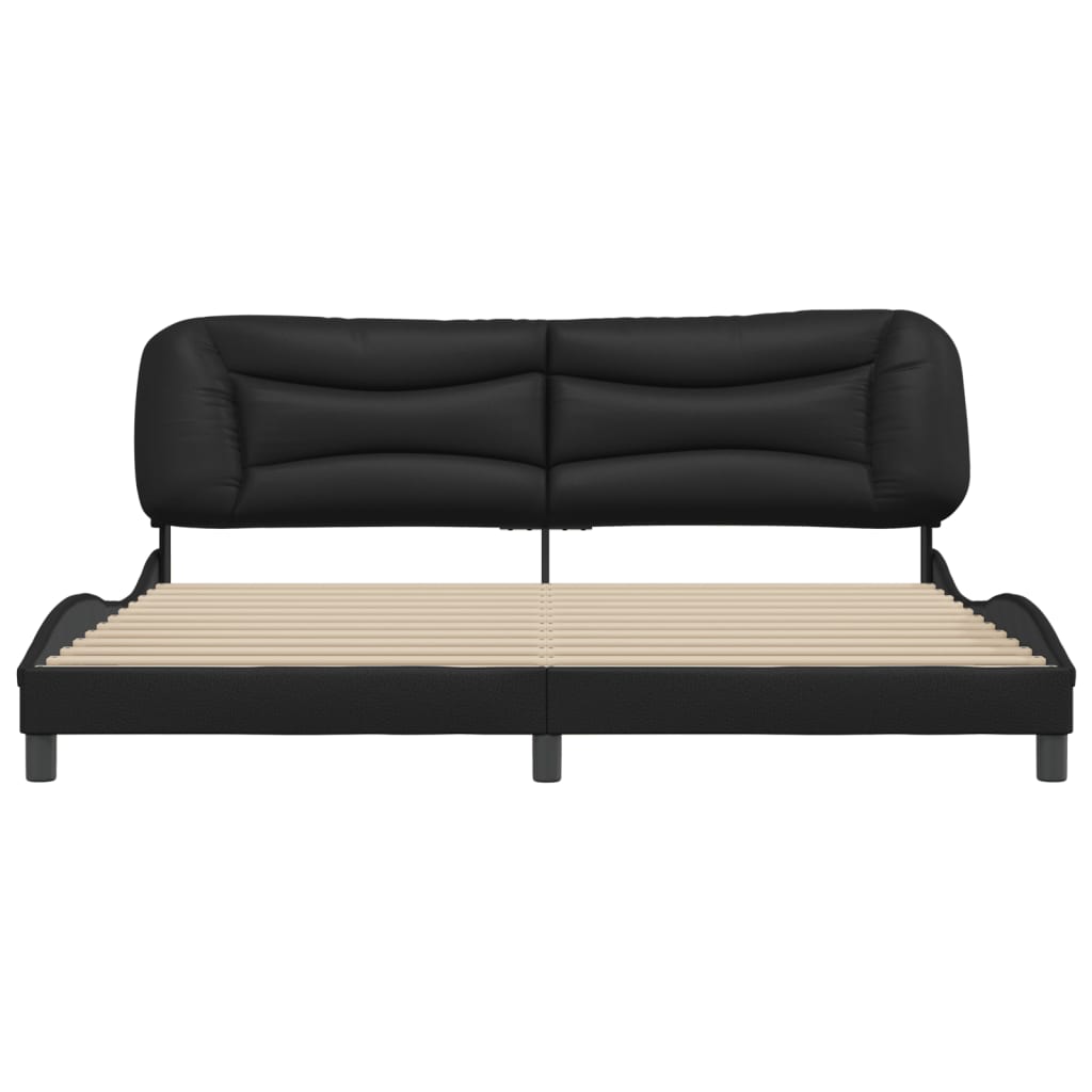 Bedframe Met Hoofdeinde Kunstleer 200 x 200 cm Zwart