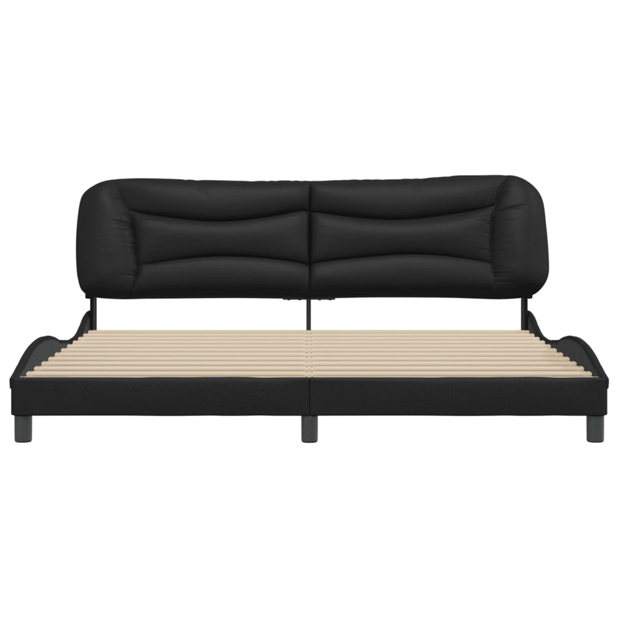 Bedframe Met Hoofdeinde Kunstleer 200 x 200 cm Zwart