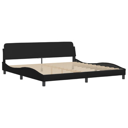 Bedframe Met Hoofdeinde Kunstleer 200 x 200 cm Zwart