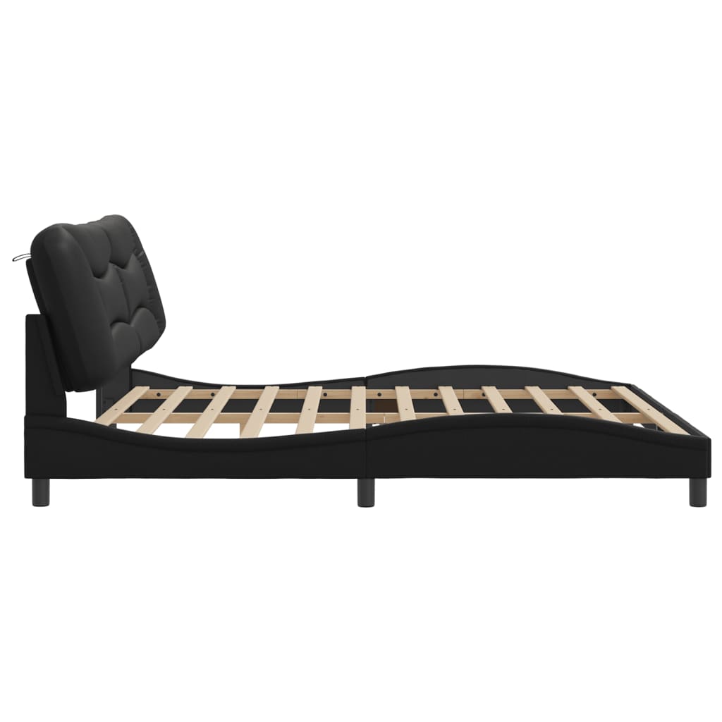 Bedframe Met Hoofdeinde Kunstleer 200 x 200 cm Zwart