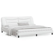 Bedframe kunstleer wit 200x200 cm