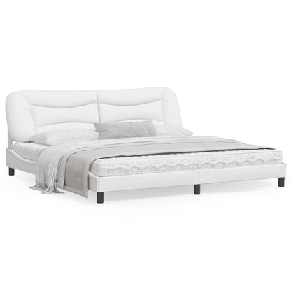 Bedframe Met Hoofdbord Kunstleer Wit 200X200 Cm