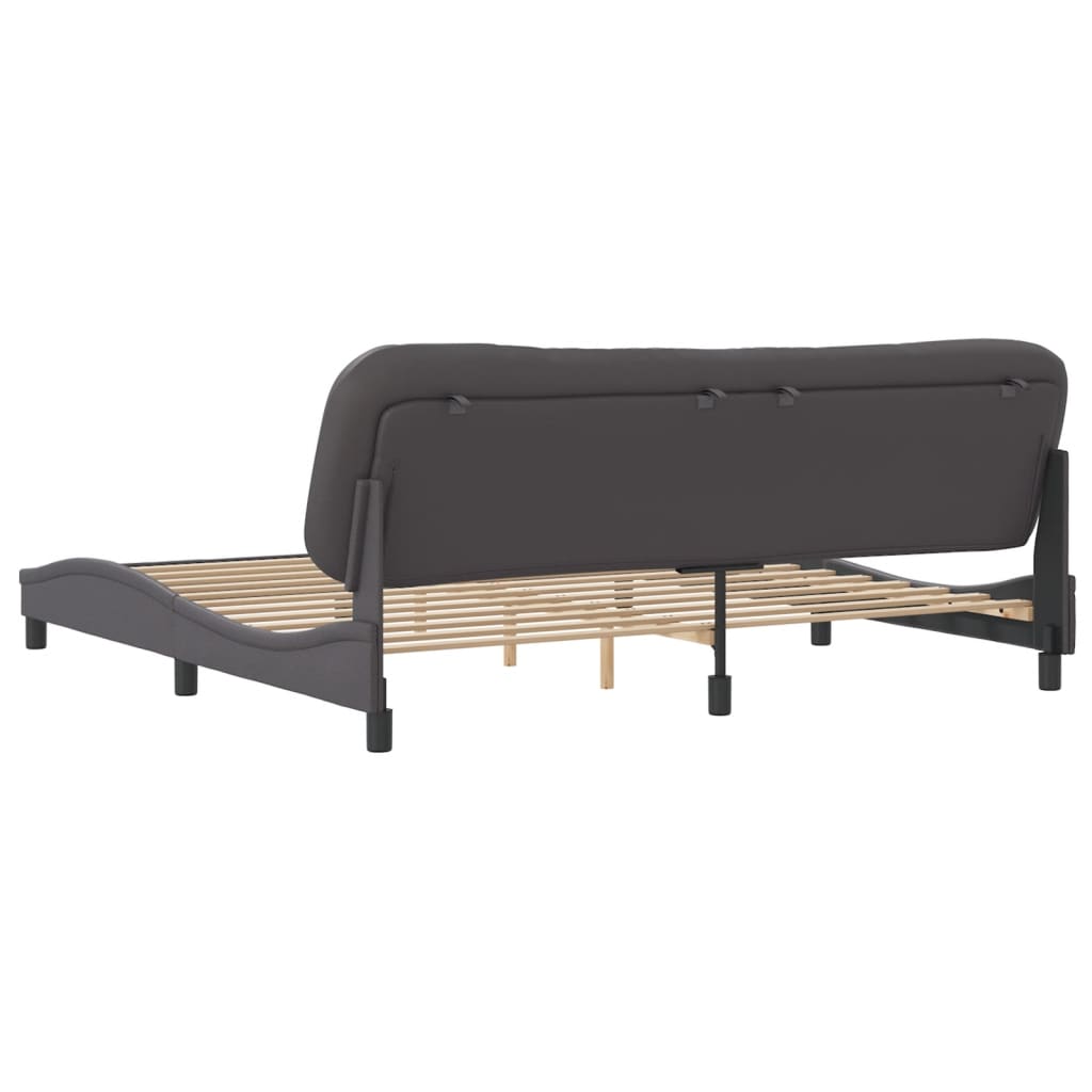 Bedframe Met Hoofdbord Kunstleer Grijs 200X200 Cm