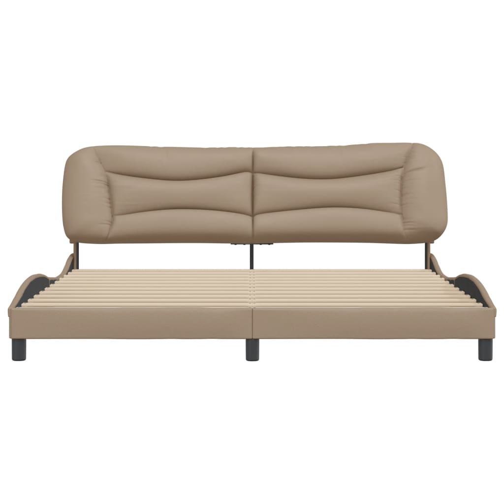 Bedframe zonder matras "Hvar" kunstleer cappuccinokleurig 200x200 cm