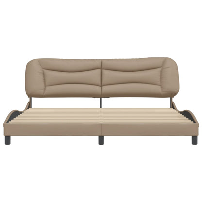 Bedframe zonder matras "Hvar" kunstleer cappuccinokleurig 200x200 cm