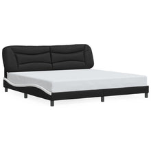 Bedframe Met Hoofdbord Kunstleer 200 x 200 cm Zwart en wit