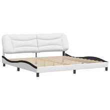 Bedframe Met Hoofdbord Kunstleer Wit En Zwart 200X200 Cm