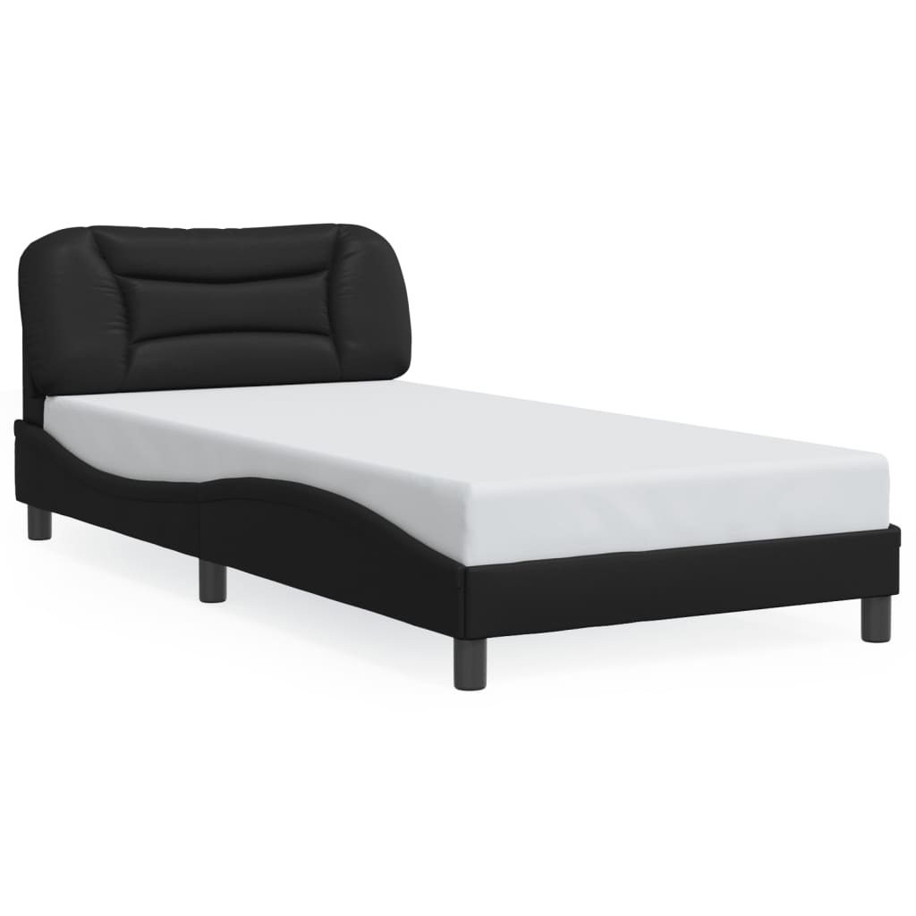 Bedframe zonder matras "Hvar" kunstleer zwart 100x203 cm