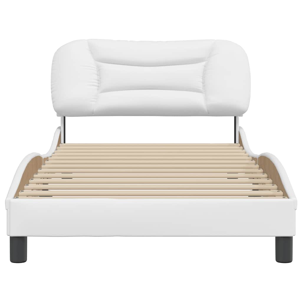 Bedframe zonder matras "Hvar" kunstleer wit 100x203 cm