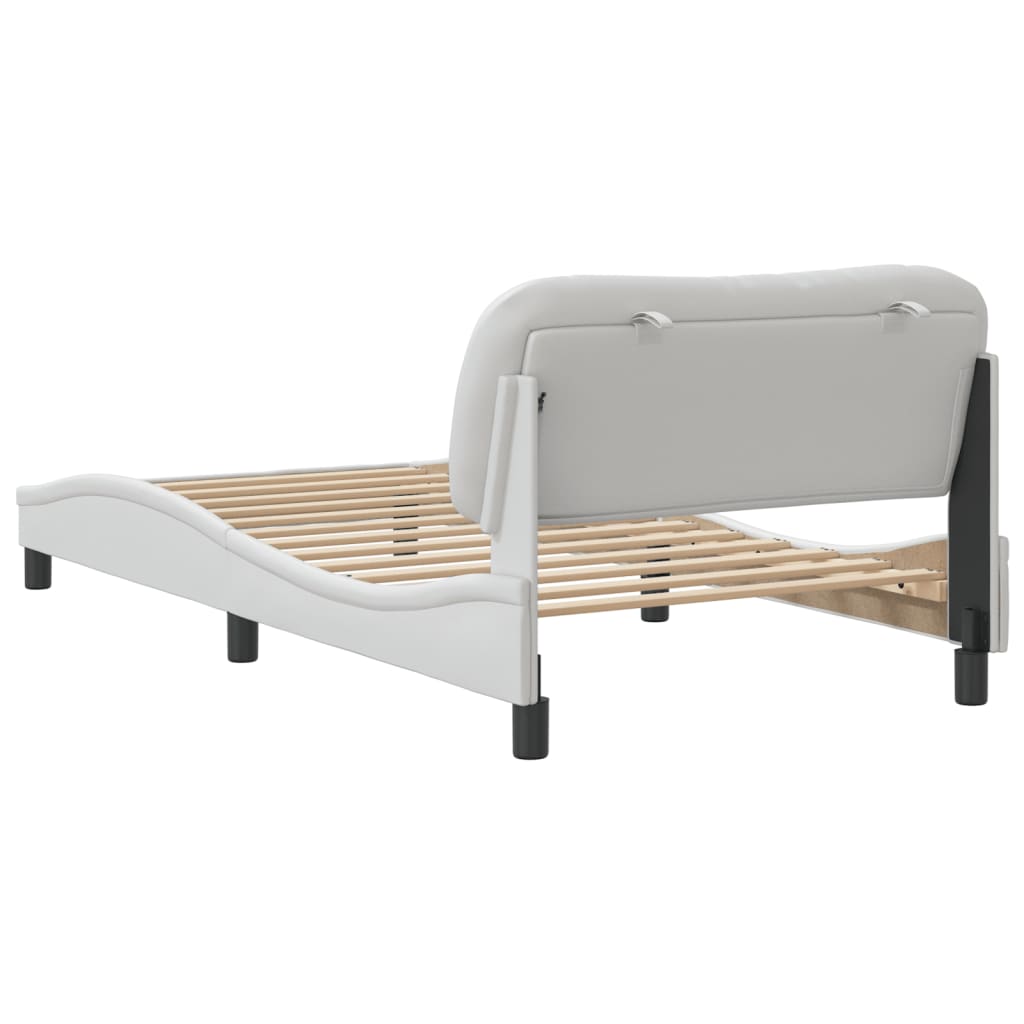 Bedframe zonder matras "Hvar" kunstleer wit 100x203 cm
