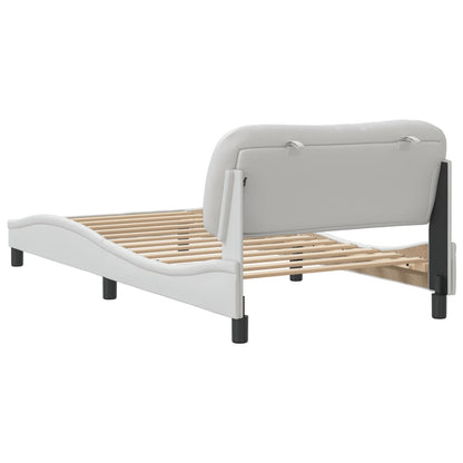 Bedframe zonder matras "Hvar" kunstleer wit 100x203 cm