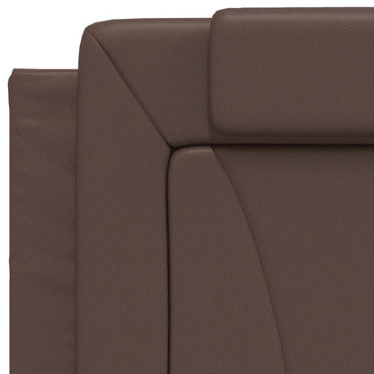 Bedframe Met Hoofdbord Kunstleer Bruin 80X200 Cm
