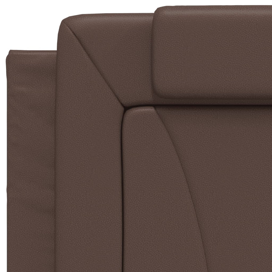 Bedframe Met Hoofdbord Kunstleer Bruin 80X200 Cm