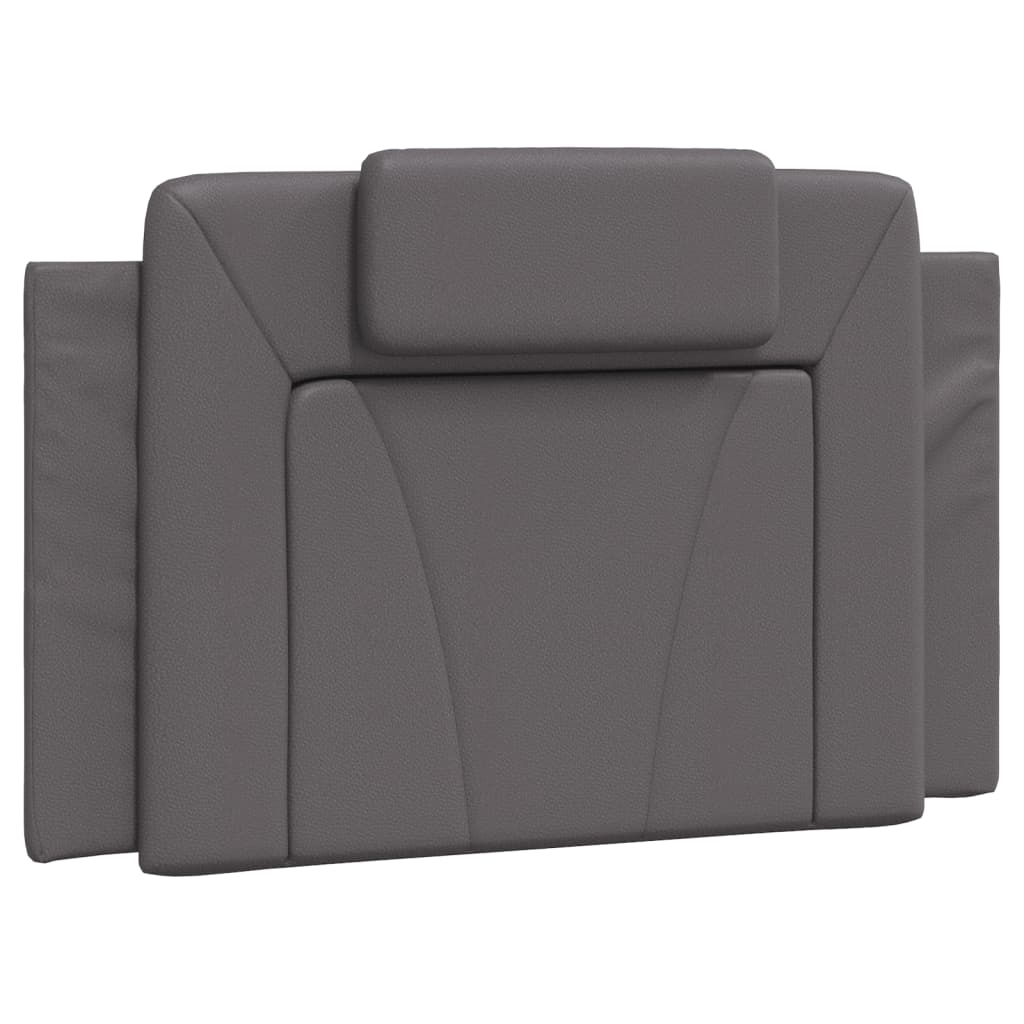 Bedframe Met Hoofdbord Kunstleer Grijs 80X200 Cm