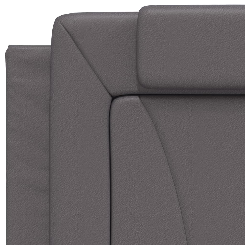Bedframe Met Hoofdbord Kunstleer Grijs 80X200 Cm