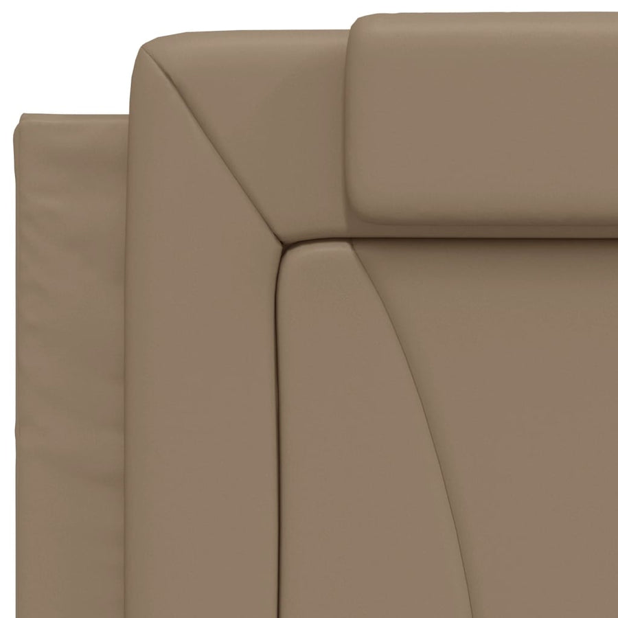 Bedframe Met Hoofdbord Kunstleer Cappucinnokleurig 80X200 Cm