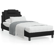 Bed frame "Viana" without mattress artificial leather black 90x190 cm