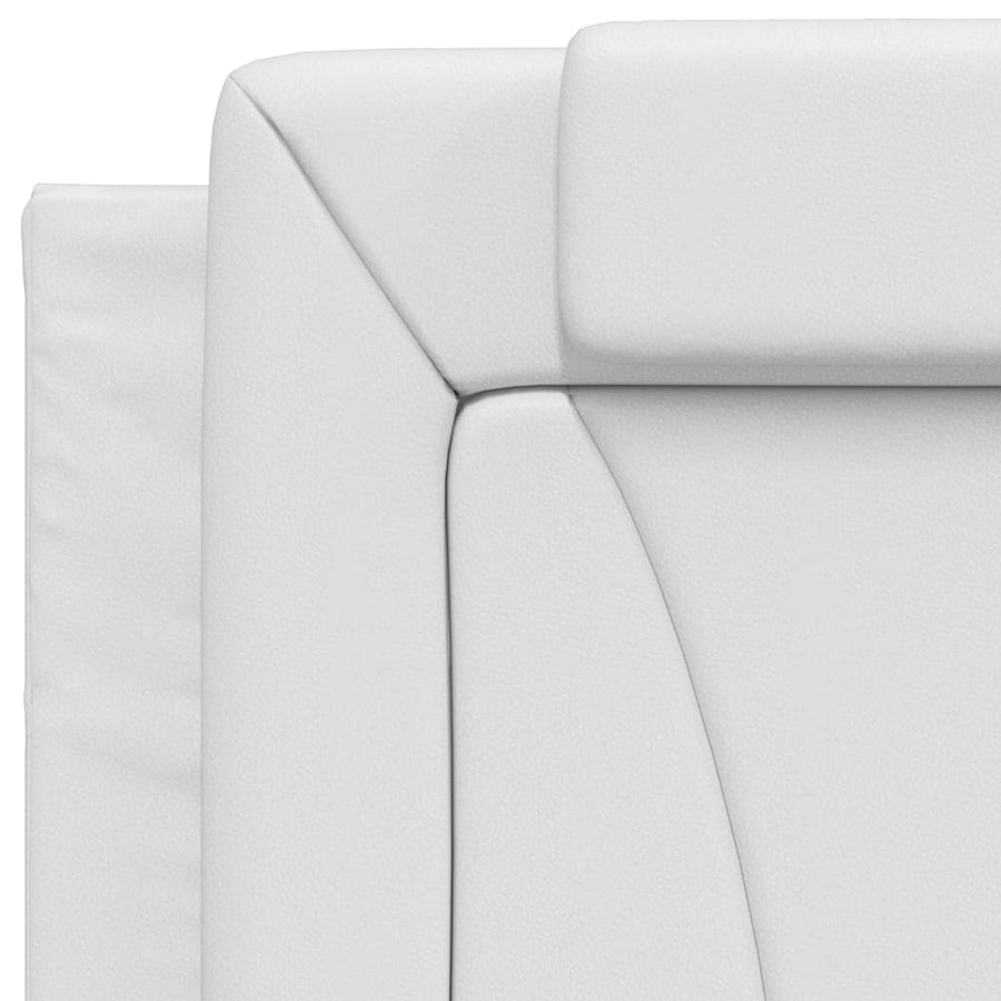 Bedframe Met Hoofdbord Kunstleer Wit 90X190 Cm