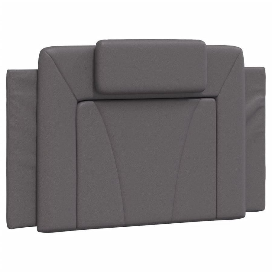 Bedframe Met Hoofdbord Kunstleer Grijs 90X190 Cm