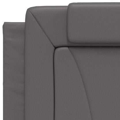 Bedframe Met Hoofdbord Kunstleer Grijs 90X190 Cm