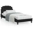 Bed frame "Viana" without mattress faux leather black 90x200 cm