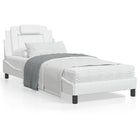 Bed frame "Viana" without mattress artificial leather white 90x200 cm