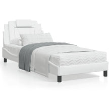 Bedframe Met Hoofdbord Kunstleer Wit 90X200 Cm