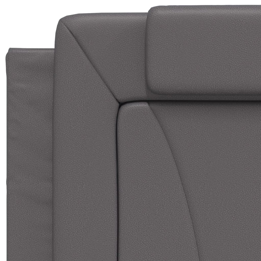 Bedframe Met Hoofdbord Kunstleer Grijs 90X200 Cm