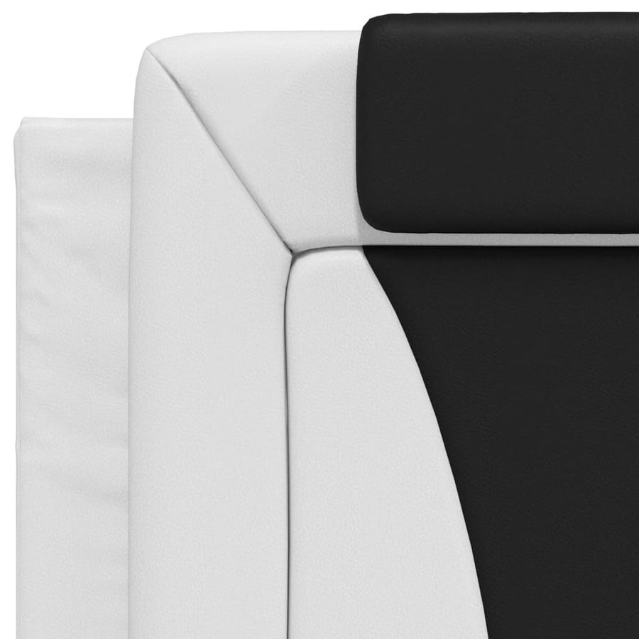Bedframe Met Hoofdbord Kunstleer Wit En Zwart 90X200 Cm