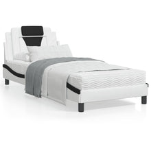 Bedframe Met Hoofdbord Kunstleer Wit En Zwart 90X200 Cm