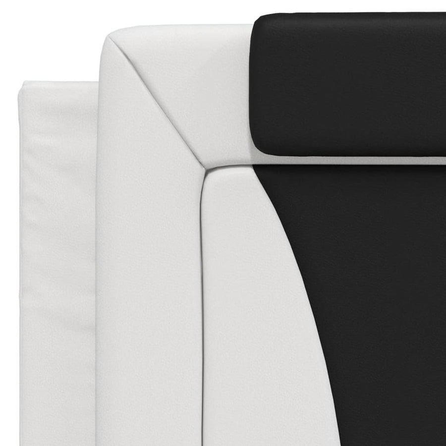 Bedframe Met Hoofdbord Kunstleer Zwart En Wit 100X200 Cm