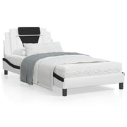 Bedframe 100x200 cm kunstleer zwart wit