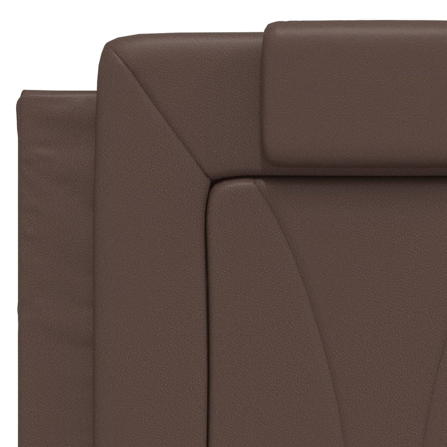 Bedframe Met Hoofdbord Kunstleer Bruin 120X200 Cm