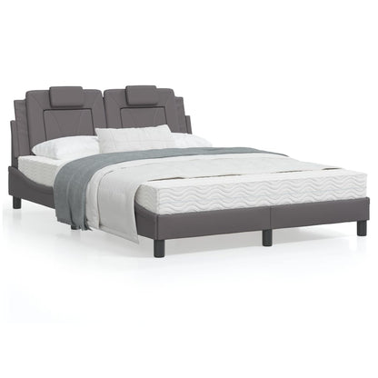 Bedframe Met Hoofdbord Kunstleer Grijs 120X200 Cm