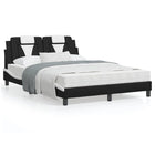 Bed frame "Viana" without mattress, faux leather, black and white, 120x200 cm