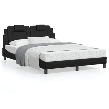 Bedframe met hoofdeind kunstleer zwart 140x190 cm