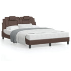 Bedframe 140x190 cm kunstleer bruin