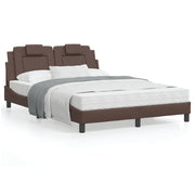 Bedframe 140x190 cm kunstleer bruin