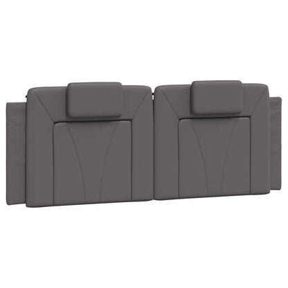 Bedframe met hoofdbord kunstleer grijs 140x190 cm