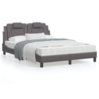Bedframe kunstleer grijs 140x190 cm